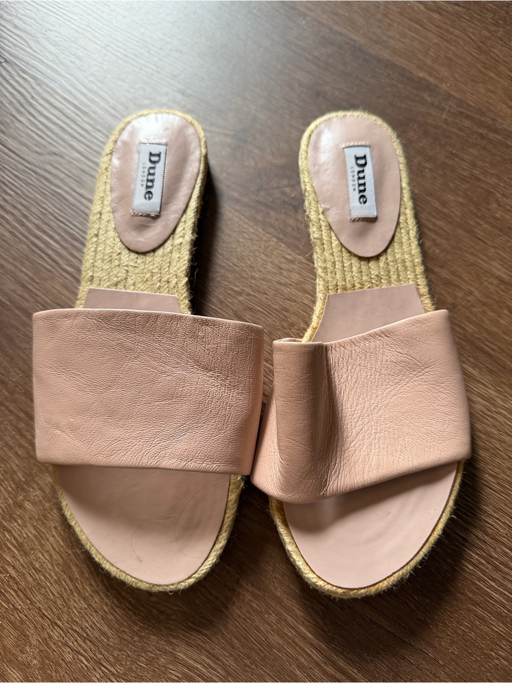 Dune London Women's Pink Slide leather Sandals 38